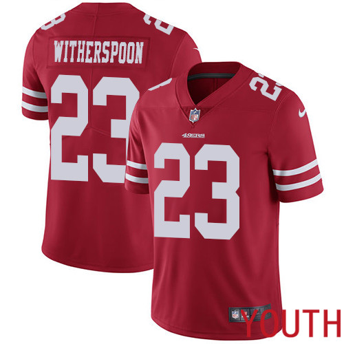 San Francisco 49ers Limited Red Youth Ahkello Witherspoon Home NFL Jersey #23 Vapor Untouchable->youth nfl jersey->Youth Jersey